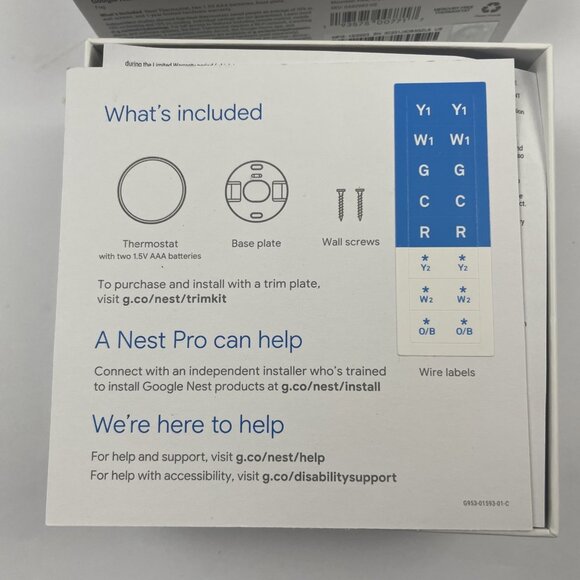 Google Nest Thermostat model G4CVZ - Snow color US version - Picture 6 of 8